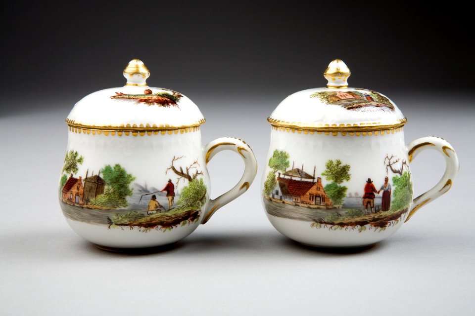 V:A.b.1. Krämkoppar 2 st. Oude-Amstel. Holland. 6390 - Hallwylska museet - 86777