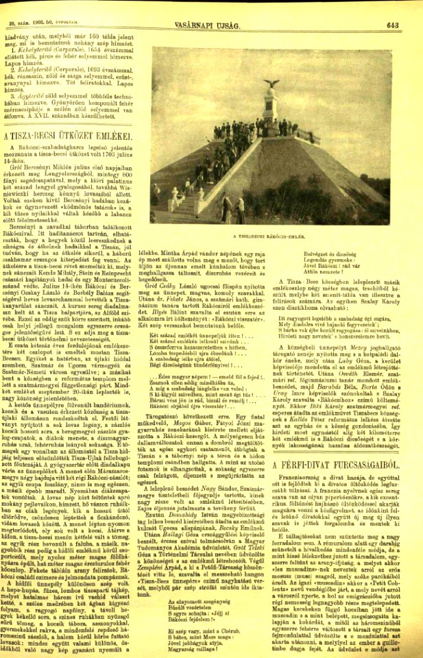 V.Ú. 1903. 39.SZÁM 643. OLDAL TISZAÚJLAKI TURUL