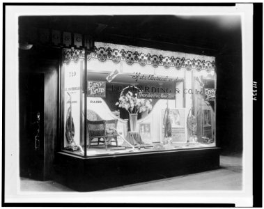 Vacuum cleaners on display at the J.C. Harding & Co. store, probably in Washington, D.C. LCCN94507463