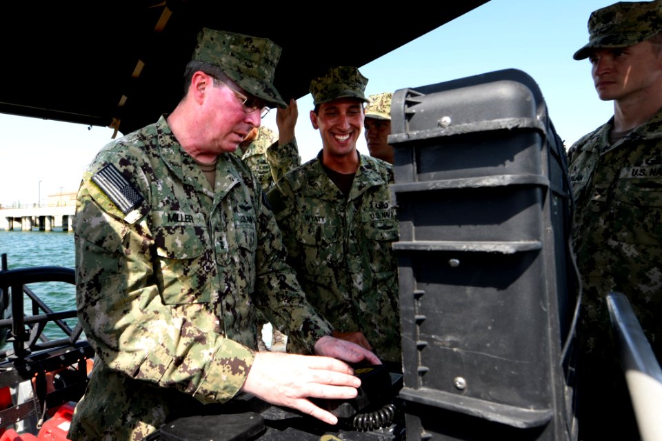 VADM John Miller views CTF 56 assets. 130828-N-DY265-131