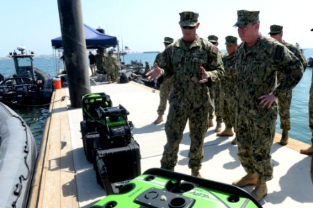 VADM John Miller views CTF 56 assets 130828-N-DY265-098