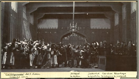 Valborgsmessa, Kungliga teatern 1902. Föreställningsbild - SMV - H13 021