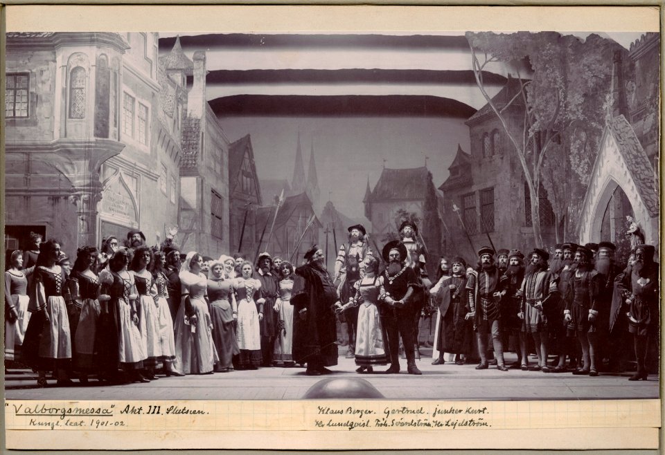 Valborgsmessa, Kungliga teatern 1902. Föreställningsbild - SMV - H13 023
