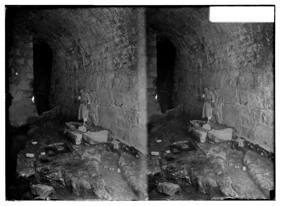 Valleys of Jehoshaphat and Hinnom. Exit of Tunnel at Pool of Siloam. LOC matpc.05080