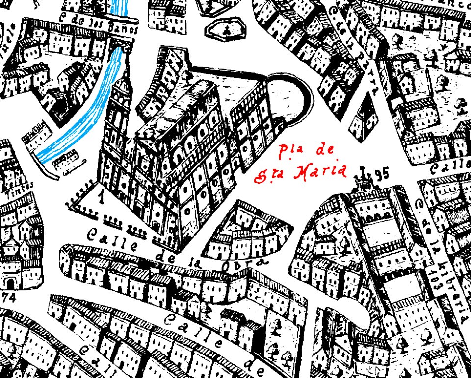 Valladolid Plano Ventura Seco 1738 Plaza de Santa Maria ni