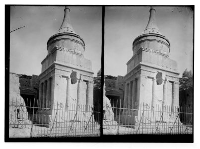 Valleys of Jehoshaphat and Hinnom. 'Absalom's Pillar,' showing details. LOC matpc.02523