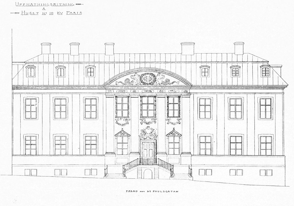 Van der Nootska palatset, fasad mot gatan