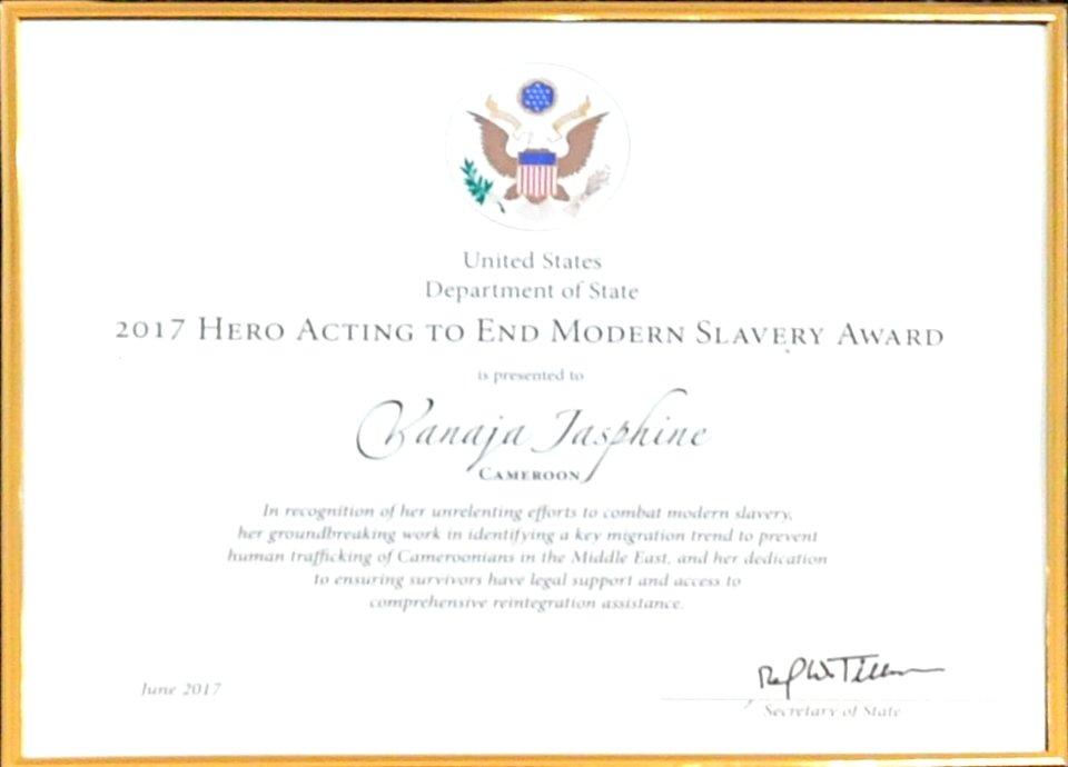 Vanaja Jasphine's TIP Hero Award