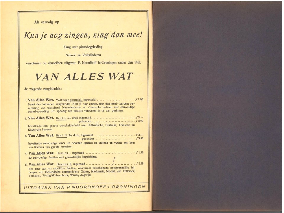 Van Alles Wat, laatste paginas
