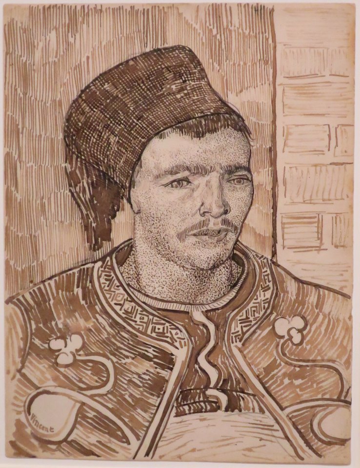 The Zouave by Vincent van Gogh, 1888, pen and ink
