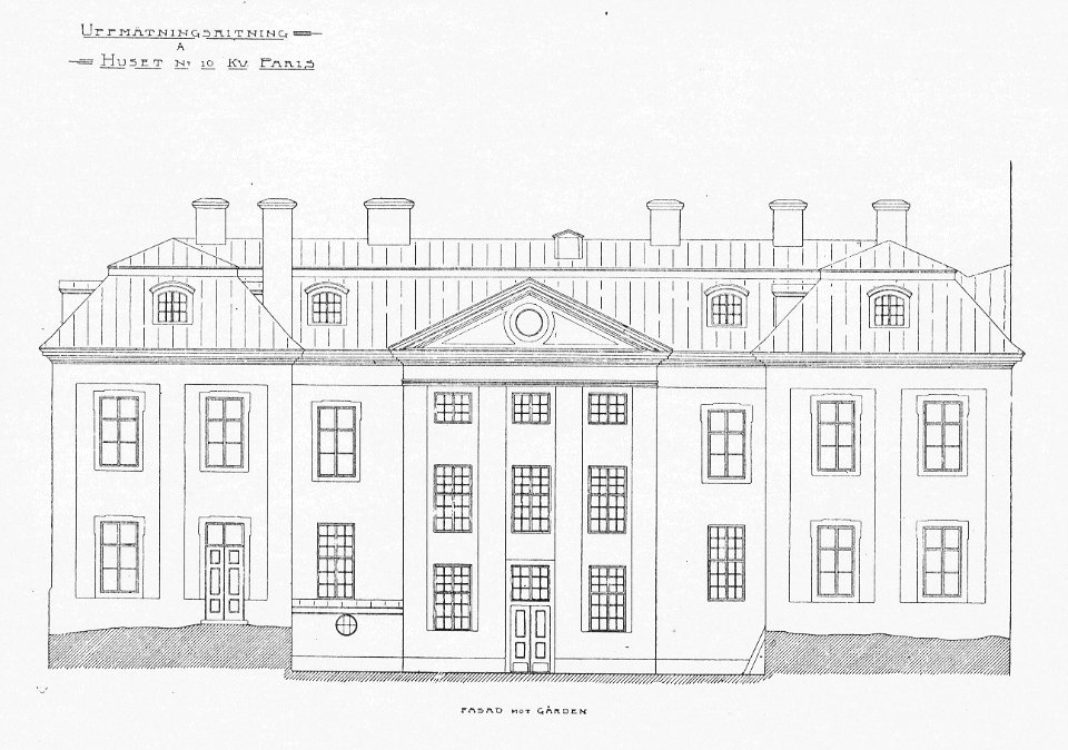 Van der Nootska palatset, fasad mot gården