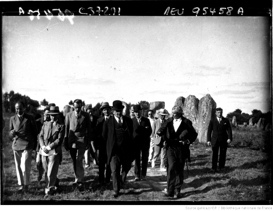 Vannes, Union France-Bretagne 1532-1932, M Herriot aux menhirs de Carnac
