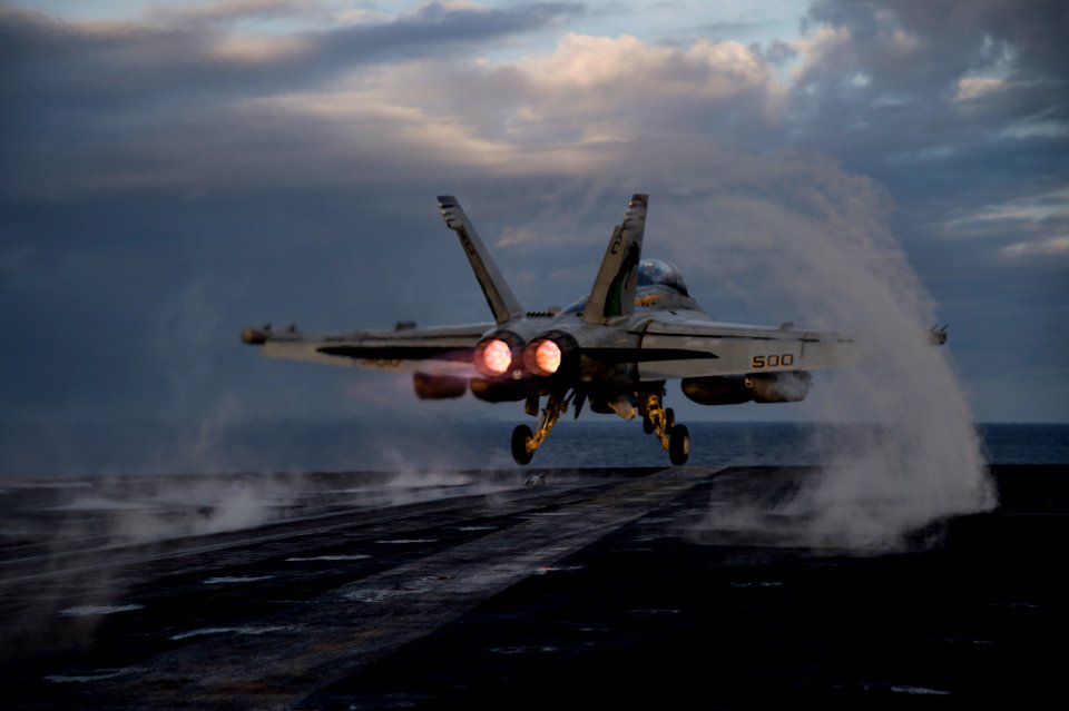 VAQ-130 EA-18G Growler launching from USS Dwight D. Eisenhower (CVN-69) (161229-N-QI061-193)