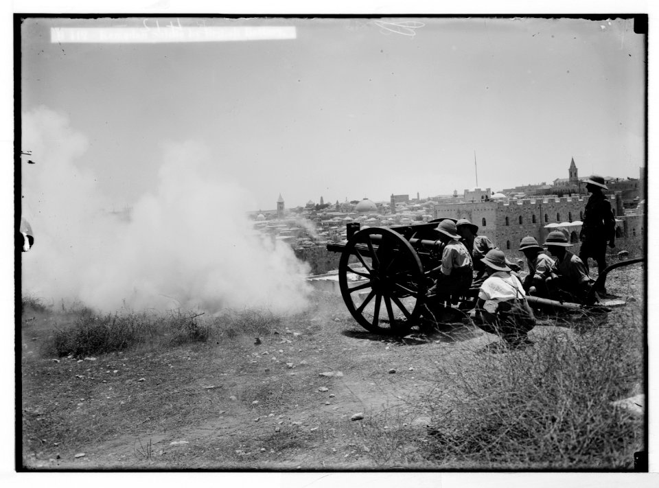 Various results of the war. Ramadan salute by British battery. LOC matpc.05794