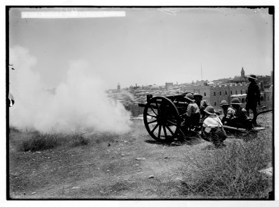 Various results of the war. Ramadan salute by British battery. LOC matpc.05794