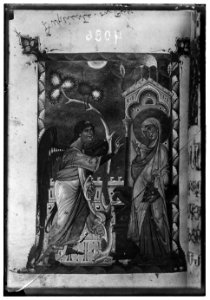 Various subjects of archaeological interest. An illumination of the Annunciation. From a MSS. Written prior to the 12th cent, A.D. LOC matpc.00239