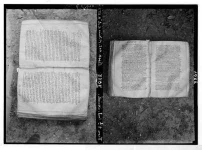 Various subjects of archaeological interest. A MSS. (i.e., manuscript) page of the Book of Isaiah. From the 9th cent. A.D. A volume in the Greek library; (Another view of manuscript page). LOC matpc.03026