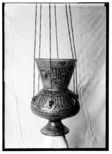Various subjects of archaeological interest. Enamelled glass lamp. Example of a fine mosque lamp of the 14th cent. LOC matpc.03027
