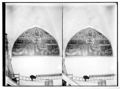 Various subjects of archaeological interest. Medieval painting of the Last Judgement. In Church of St. James. LOC matpc.03023