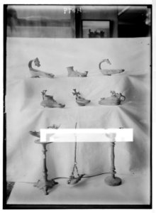 Various subjects of archaeological interest. Roman & Christian bronze lamps. LOC matpc.03018