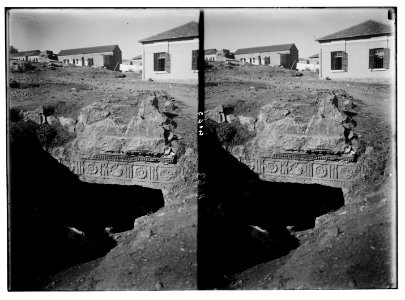 Various subjects of archaeological interest. Frieze of a Jewish tomb from the time of Christ. Northern suburb of Jerusalem. LOC matpc.03007