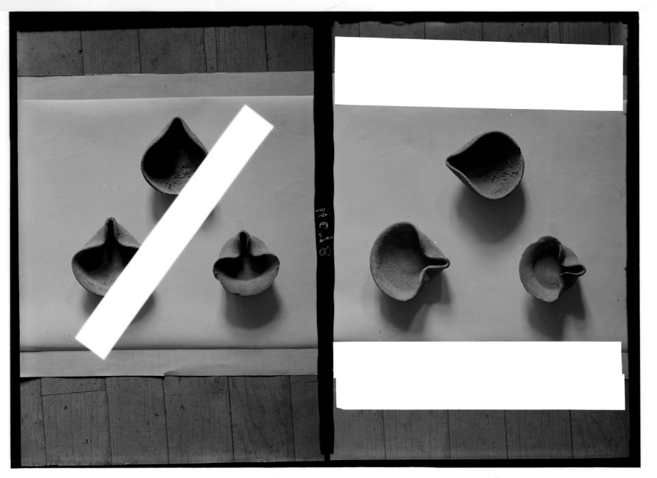 Various subjects of archaeological interest. Pottery virgin lamps. Matt 25-1. From early & middle bronze period; (Another view of pottery virgin lamps). LOC matpc.03017