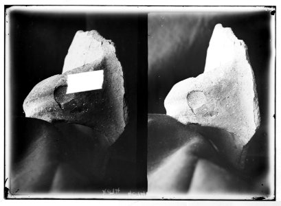 Various subjects of archaeological interest. Typical seal on a jar handle. Seal impression from Tell Beit Mirsim of the steward of King Jethoiachin. About 597 B.C.; (Another view of seal LOC matpc.03014