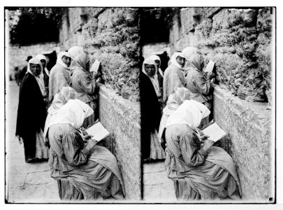 Various types, etc. Devout Jewish women at the Wailing Wall. LOC matpc.05285