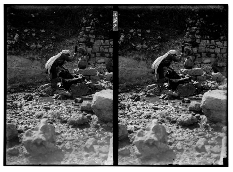 Various types, etc. Women washing clothes at a fountain. LOC matpc.05312