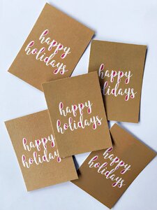 Brown cardboard calligraphy