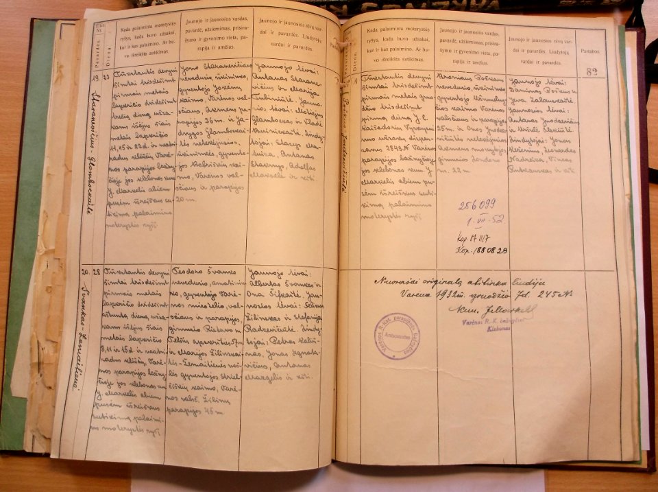 Varėnos RKB 1914 1918-1936 santuokų metrikų knyga 087