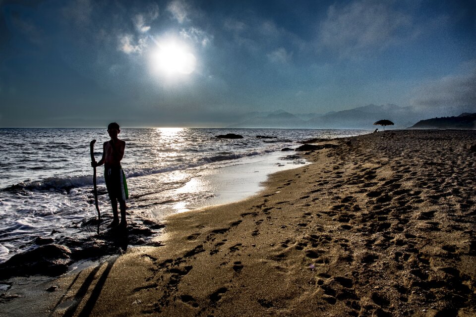 Coast sunset sand photo