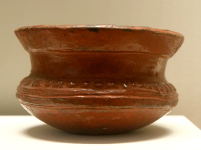 Vase red lacquer Jomon Guimet EO2891