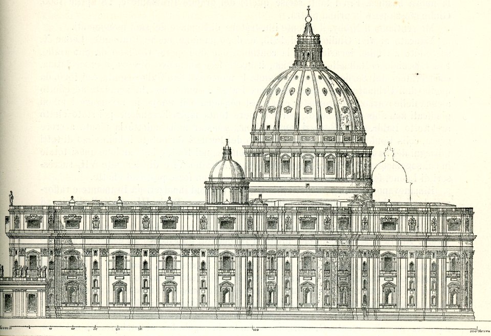 Veduta laterale della Basilica di San Pietro