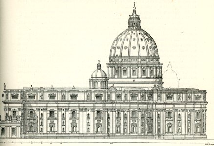 Veduta laterale della Basilica di San Pietro