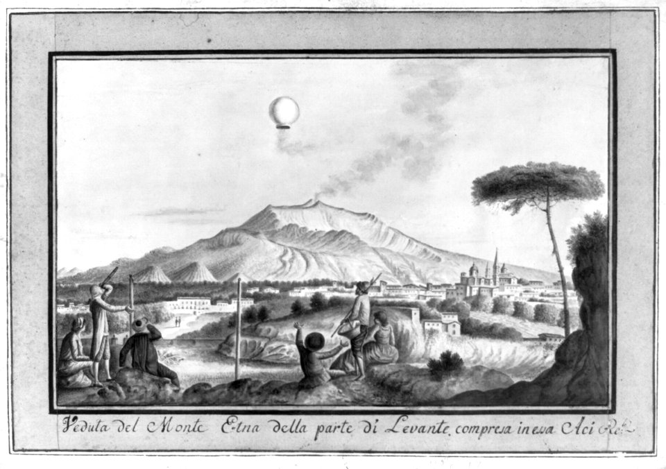 Veduta del Monte Etna della parte di Levante, compresa in essa Aci Re - le LCCN2003681189