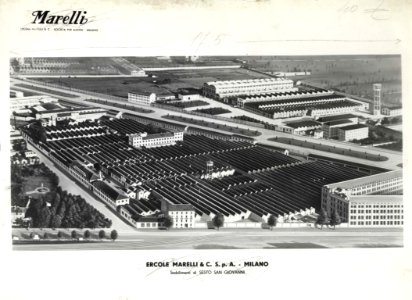 Veduta aerea degli stabilimenti Ercole Marelli & C. spa di Sesto San Giovanni, 1953 - san dl SAN IMG-00002610
