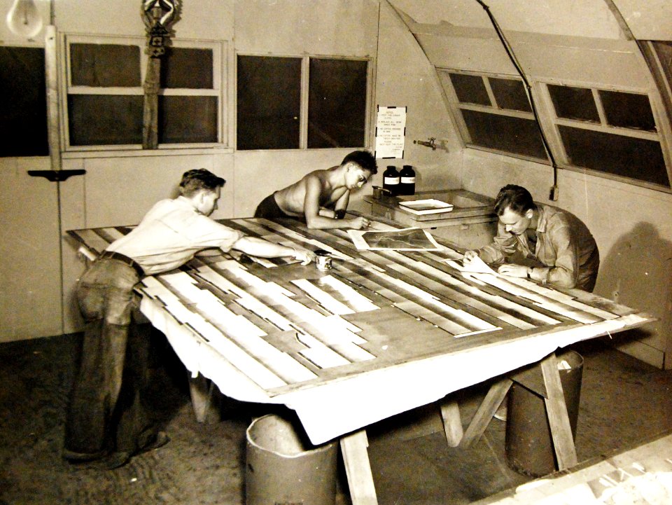 VD-1 personnel assemble a shoreline panorama of Empress Augusta Bay, Bougainville (26486742082)