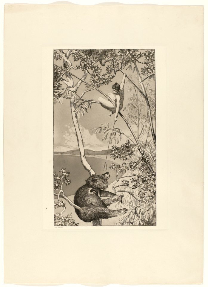 Vechtende centauren op een besneeuwde berg Intermezzi (serietitel), RP-P-1912-2333