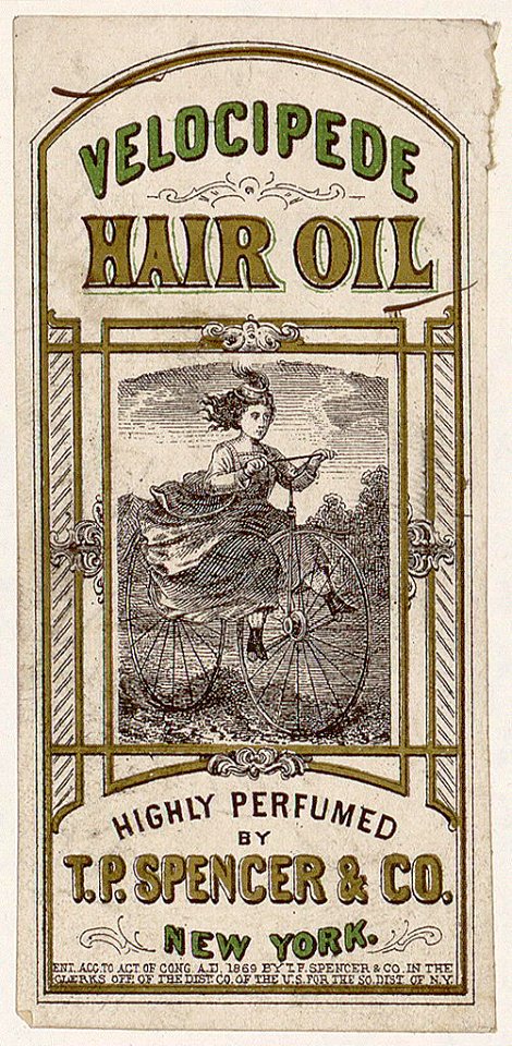 Velocipede hair oil - highly perfumed by T.P. Spencer & Co., New York LCCN2004671461