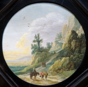 Rocky Landscape with Travelers on a Path by Esaias van der Velde I, 1623