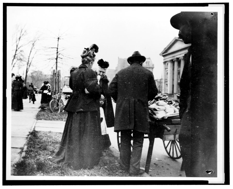 Vendor and cart near the White House during the egg rolling LCCN92519248
