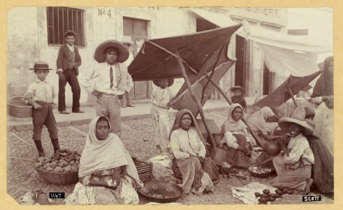Vendors selling fruits and vegetables at a market in Mexico) - Scott LCCN2006683816 photo