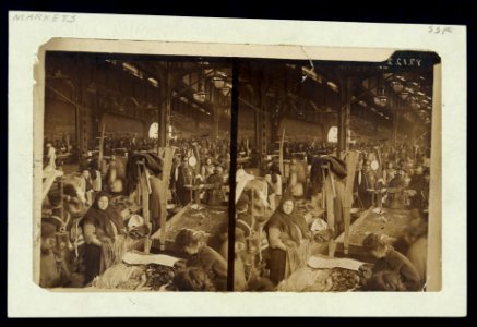 Vendors selling fish at a market in New York City, possibly the Fulton Fish Market LCCN2006683815