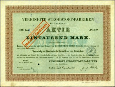 Vereinigte Strohstoff-Fabriken 1920 photo