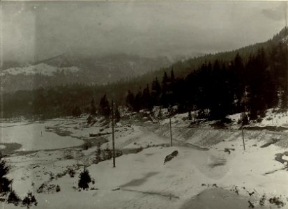 Verkehrsknotenpunkt Kranjska Gora (Kronau), Teilstück zwischen der Rohrbrücke und der Scottibrücke auf der Straße von Kranjska Gora nach Mojstrovka (BildID 15463218)