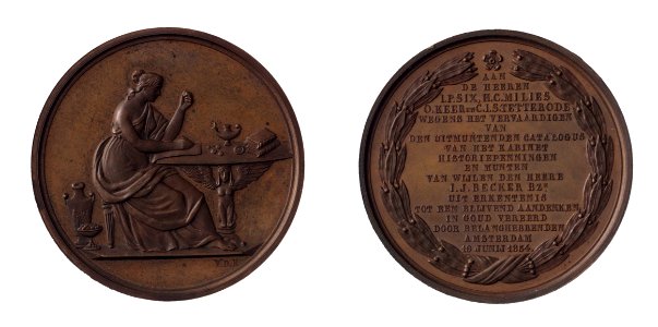 Verkoop van het munt-en penningkabinet van J.J. Becker Bzn. aan de samenstellers van de catalogus I.P. Six, H.C. Milies, O. Keer en C.I.S. Tetterode, objectnr PA 1856