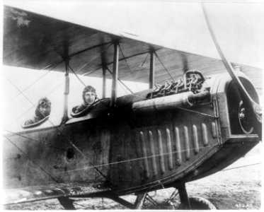 Vernon Castle in front seat of biplane, Curtiss Aviation School, Newport News, Va. LCCN2001705763