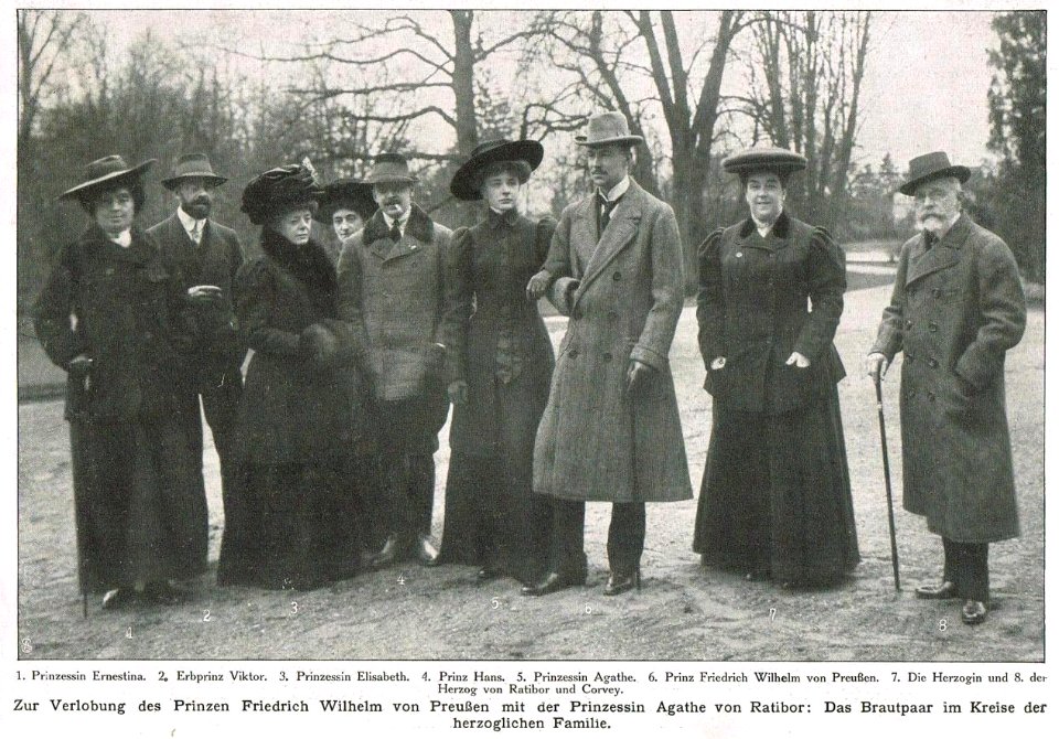 Verlobung des Prinzen Friedrich Wilhelm von Preußen mit der Prinzessin Agathe von Ratibor und Corvey 