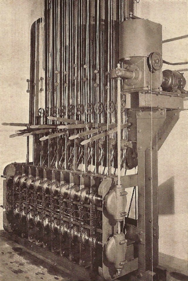 Versuchsbühne der Theater-Ausstellung Hydaulisch gezogene Prospektzüge mit Fernsteuerung und regulierbaren automatischen Endabstellungen Fritsch & Sohn, Kötzschenbroda